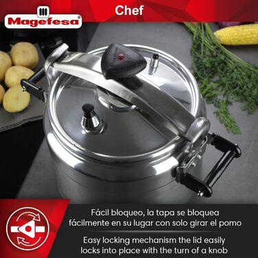 Скороварка MAGEFESA Chef 15 л, алюміній/нержавійка, 33 см, срібляста