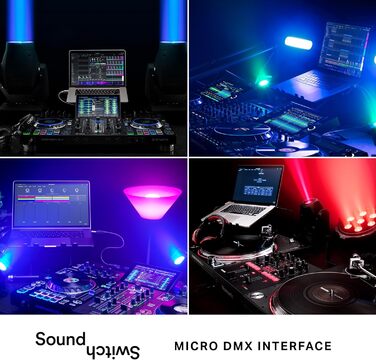 SoundSwitch Control One: Професійний DMX контролер освітлення для DJ з 3 місяцями доступу до програмного забезпечення SoundSwitch, підтримка DMX та Phillips Hue (Micro DMX, чорний)