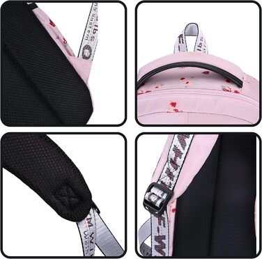 Рюкзак для дівчаток з квітами: шкільний, для подорожей, на ноутбук (рожевий)