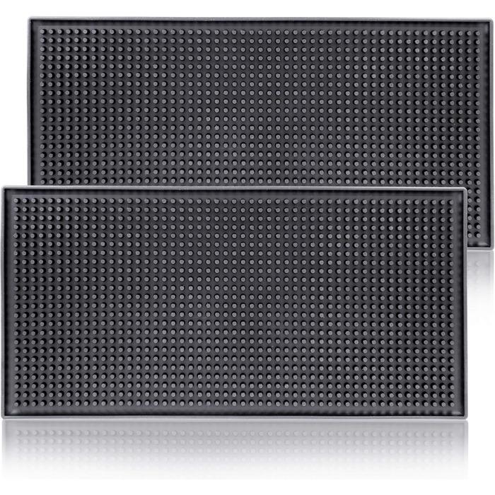 Чорна барна мат, 30 см x 15 см - гумова сервісна мат для бару, кафе, перукарні