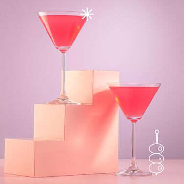 Набір келихів для Мартіні JoyJolt Olivia Crystal 260 мл (2 шт) - Преміум кришталеві келихи для коктейлів, виготовлені в Європі
