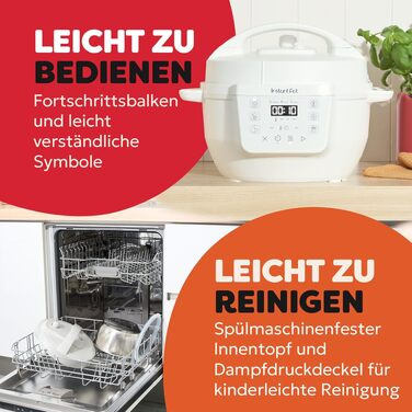 Мультиварка Instant Pot 3.8L 7-в-1 - мультикухня, сковорода, рисоварка, йогуртниця, пароварка, підігрівач їжі, Schwartz (білий, 3.8L)
