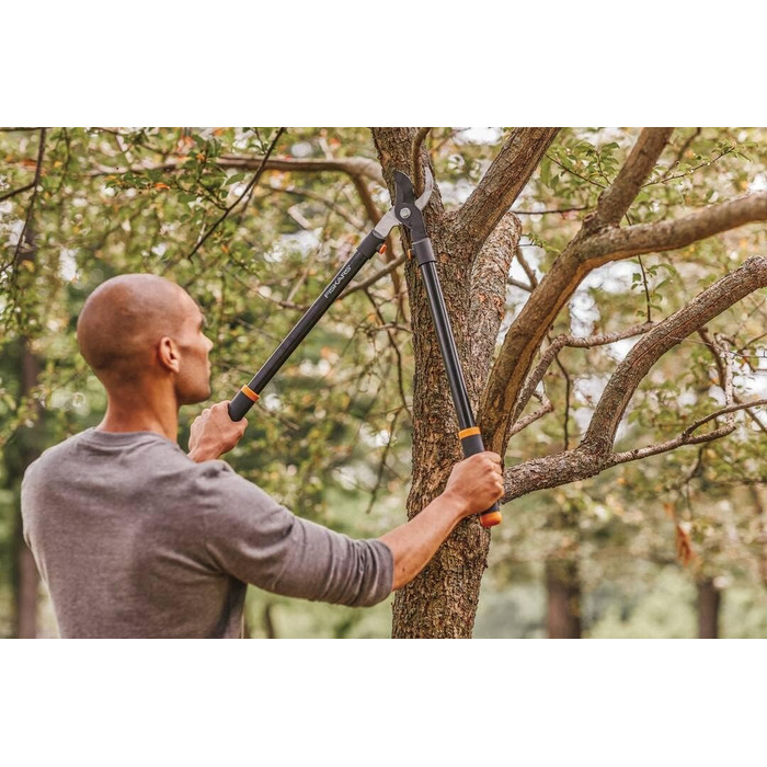 Секатор Fiskars L11 для свіжої деревини, антипригарне покриття, загартована сталь, 81 см, чорний