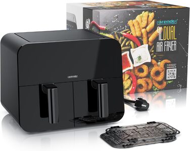 Фритюрниця Arendo Dual Zone 9L з 2 камерами - Airfryer з сенсорним екраном та 3D циркуляцією повітря