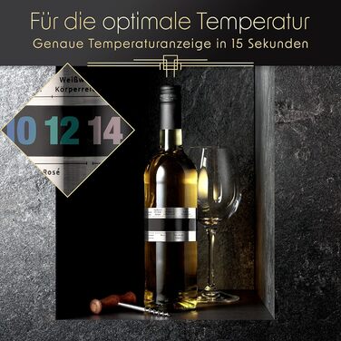 fbeurope Wine Cooling Stick Set Stainless Steel with Spout & Wine Thermometer I wine cooler stick birthday gift for women - men wine lovers I gifts for wine lovers (4-in-1 Set)