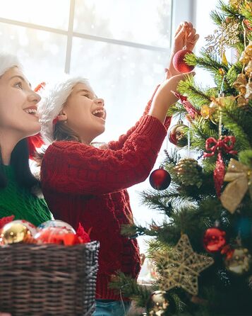 Набір прикрас на ялинку на Різдво, 42 шт. Ялинкові кулі, кульки Різдвяні, червоний, зелений, золотий. Підходить для святкування Різдва, вечірок, вінків. Преміум якість