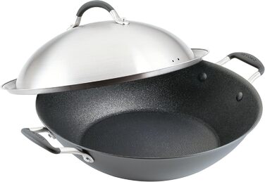Wok Circulon Scratch Defense 36 см з антипригарним покриттям для індукції, з кришкою з нержавіючої сталі, підходить для посудомийки та духовки