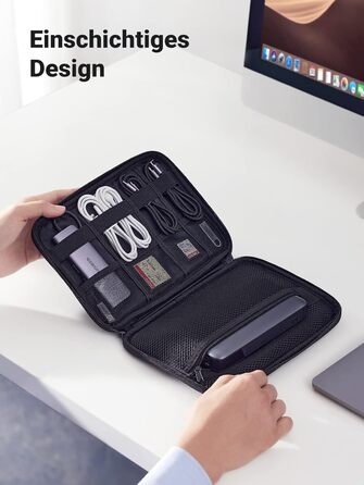 UGREEN Electronic Travel Cable Bag Universal Travel Cable Organizer Electronic Accessories Case 2-Layer Large Electronic Accessories Bag for Cables, Chargers, Power Bank, Tablet (S)