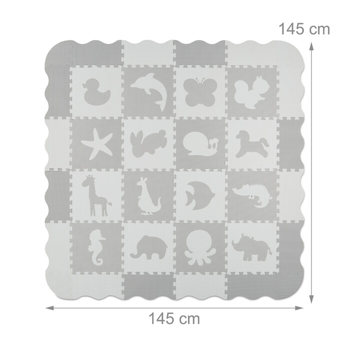 Relaxdays Puzzle Mat Animal Motifs