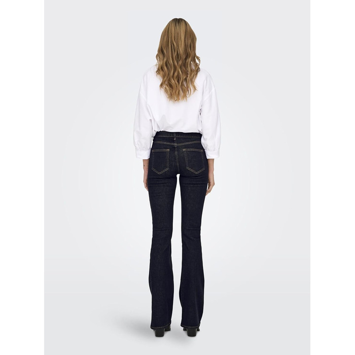 Джинси жіночі кльош ONLBLUSH, середньої посадки, розмір XL/30L, темно-синій денім