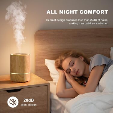 Дифузор ароматерапевтичний ультразвуковий 125мл, зволожувач повітря з LED-підсвіткою 7 кольорів, функція автовимкнення, для дому та офісу (Береза)