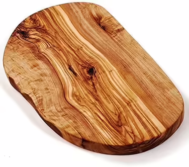 das Olivenholzbrett® Large Serving Board made of Olive Wood / Antipasto Board / Cutting Board made of Olive Wood / Natural Shape, Unfinished Edge, 60cm