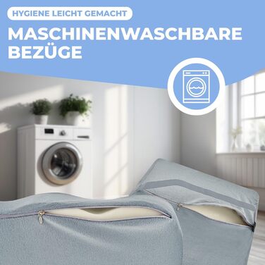 WeeComfy® Комплект подушок для сидіння та спини - ортопедичний набір - сприяє правильній поставі та кровообігу при тривалому сидінні - до 100 кг (Сірий)