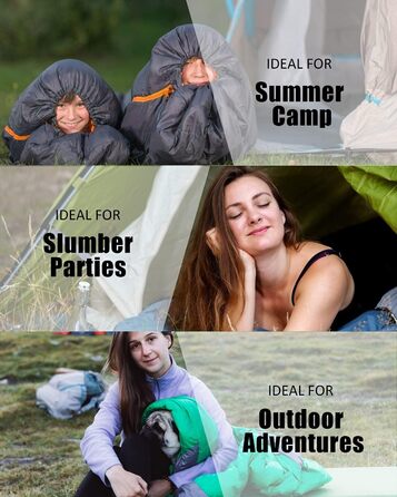 Lightweight Waterproof Sleeping Bag for Adults - Cold Weather Camping & Hiking | Compression Bag Included