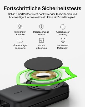 Зарядний станція Belkin UltraCharge 3 в 1 з Qi2.2, 25W, сумісна з MagSafe, для iPhone, AirPods, Apple Watch, Pixel, з адаптером 45W - Чорний