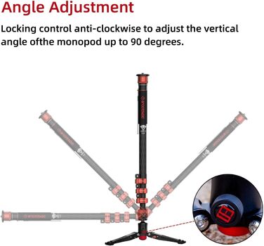 Штатив монопод IFOOTAGE Cobra 3 C180F з вуглецевого волокна - 3-в-1 для фото та відео