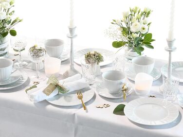 CreaTable Серія Barcelona: 12-частинний порцеляновий сервіз для столу (18-частинний кавовий сервіз), Made in Europe, придатний для миття в посудомийній машині та використання в мікрохвильовці