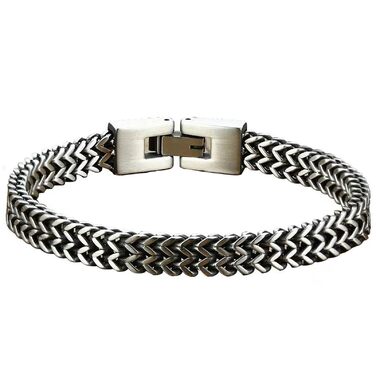 Чоловічий браслет на руку з нержавіючої сталі: подарунок на День батька, День святого Валентина, на день народження. Срібло, золото, ювелірний аксесуар для чоловіків (19 см, Garu)