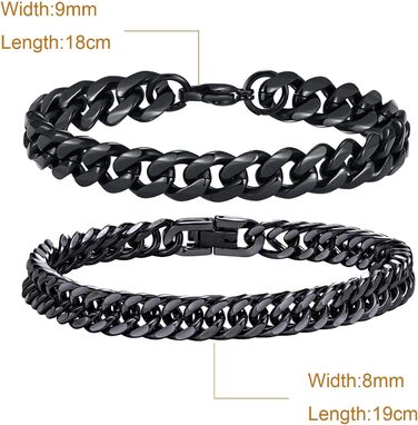Чоловічий браслет TempBeau: 4/5 шт. браслети з нержавіючої сталі, 19/21 см, ланцюжок 'Panzerkette', стиль хіп-хоп, для папи, друга, подарунок