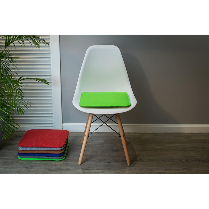 Sunnypillow Набір з 4 фетрових подушок для стільців 35x35 см, зелені, м'які сидіння для стільців і лавок, для дому та вулиці