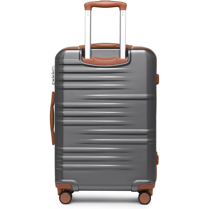 Валіза British Traveller: міцний ABS+PC, розмір 54x36.5x21.5 см, колір білий (сірий, SET)