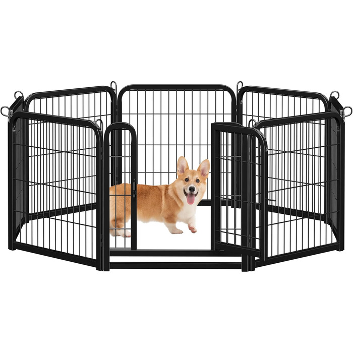 Лягу для цуценят Yaheetech, 12 секцій, 63 см, з 2 дверцятами, автоматичним замком, розкладний, для дому та саду