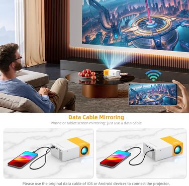 Міні проєктор YG300ProMax: портативний WiFi проєктор для смартфона, планшета, ноутбука та ТВ-приставки