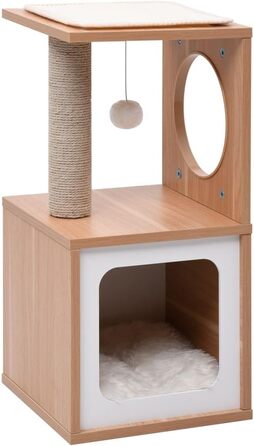 Дім для кота VidaXL: кігтеточка з сизалю, 60 см, білий. Кліматичний комплекс, ігровий центр для котів