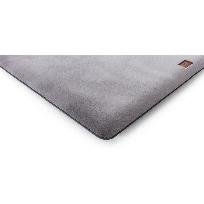 М'яка лежанка для собак Knuffelwuff Sunport 88x55 см - для великих, середніх та маленьких собак. Сіра лежанка для дому, авто, кемпінгу.