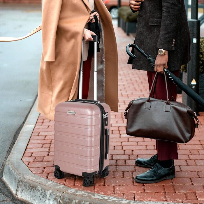 Набір валіз TANTOMI 3 шт., ABS, рожево-золотий колір, 20/24/28 дюймів, з колесами