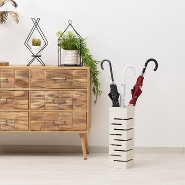 Підставка для парасольки Baroni Home з сучасним дизайном, чорна, 15,5x15x49 см. Метал, з гачками та знімним піддоном для води. Підходить для дому та офісу.