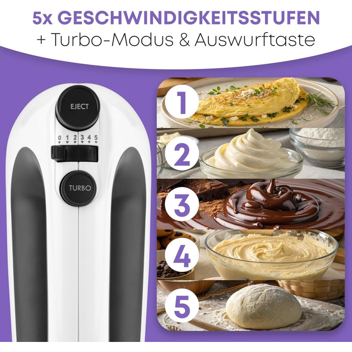 Міксер ручний Bomann HM 6054 CB | 400 Вт, 5 швидкостей, нержавіюча сталь