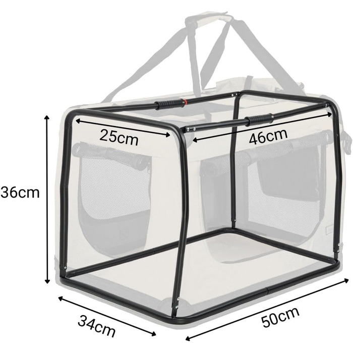 Транспортна переноска для собак та котів Lionto, 50x34x36 см, складана, з ручками та ковдрою, до 10 кг