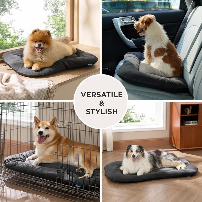 Килимок для собак BEDSURE середнього розміру - м'який, зручний, з неслизьким дном, 74x46 см, темно-сірий