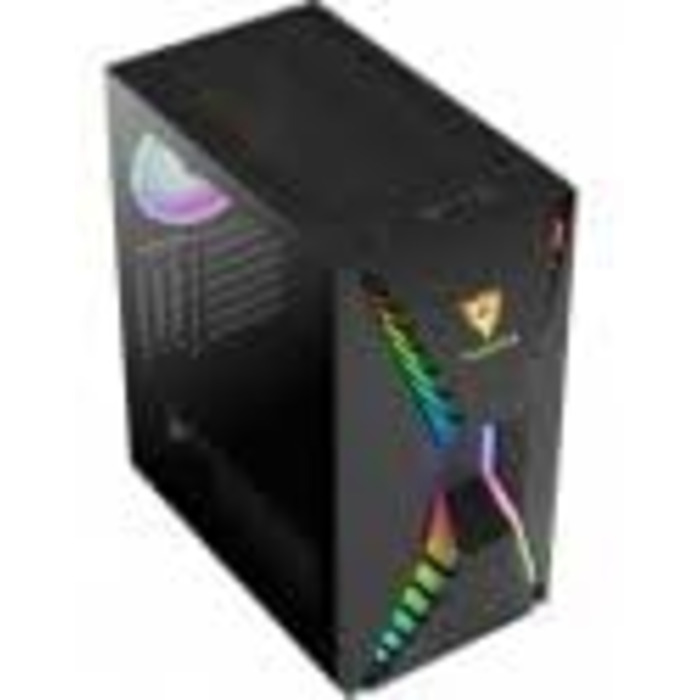 Корпус Aerocool Cronus Mid Tower для ігрового ПК з RGB підсвічуванням, вентилятором 140 мм та скляною бічною панеллю, підтримкою водяного охолодження та кабелеуправлінням, чорний