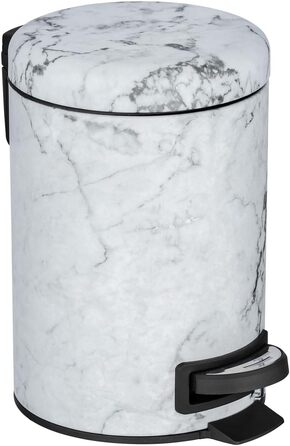 Сміттєвий відер з педаллю WENKO Onyx 3 л, сталеве, дизайн під мармур, 17 x 25 x 22,5 см