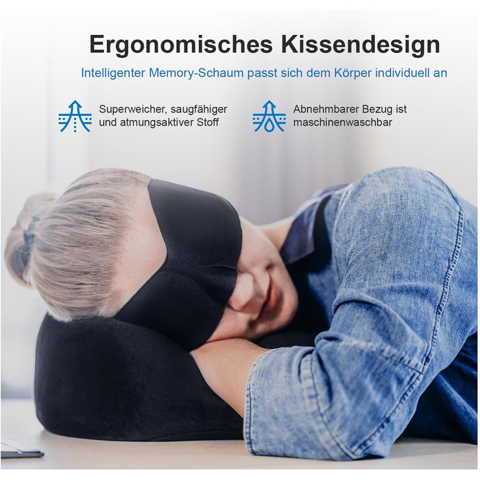 Набір для подорожей Proglobe: подушка для шиї, маска для сну, навушники, ковдра та сумка. Memory Foam, зручний та дихаючий матеріал