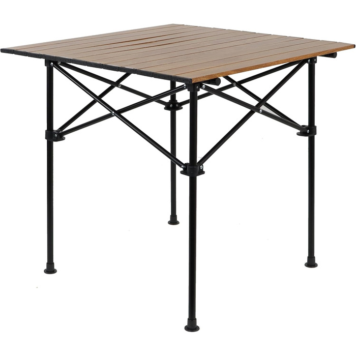 Складаний садовий/туристичний столик Ondis24 з алюмінію, 71 x 69.5 x 67.5 см, коричневий. Максимальне навантаження: 50 кг