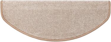 Casa Pura килимок для сходів 15 шт. | Антиковзкий, з м'яким ворсом, 65 x 23,5 x 1,3 см, Бежевий | Килимок для сходів, напівкруглий, 15 шт.