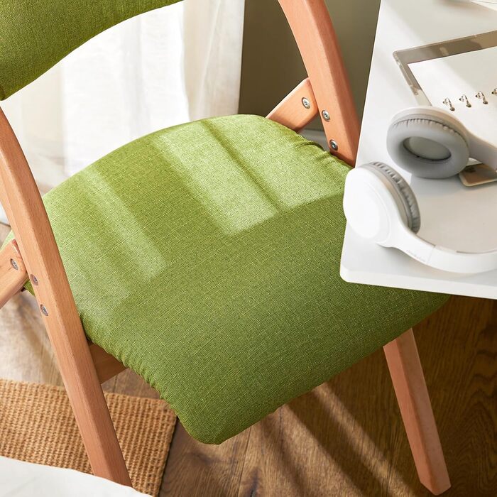 SoBuy FST92-GR Folding Chair Kitchen Chair with Padded Seat and Backrest Green WxHxD approx.: 47x77x60cm 1 Chair Green