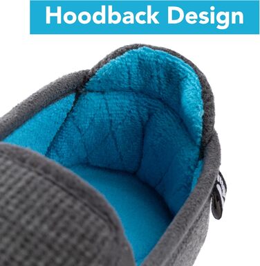 Жіночі тапочки RockDove з двокольоровим дизайном та капюшоном, знімною устілкою (38.5 EU, темно-сірий та блакитний)