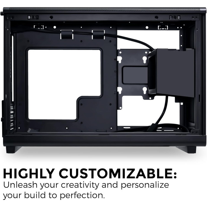 Корпус Lian Li DAN Cases A3 Wood Edition для ПК Micro-ATX з темперованим склом та дерев'яними вставками з горіха (чорний, сітчатий)