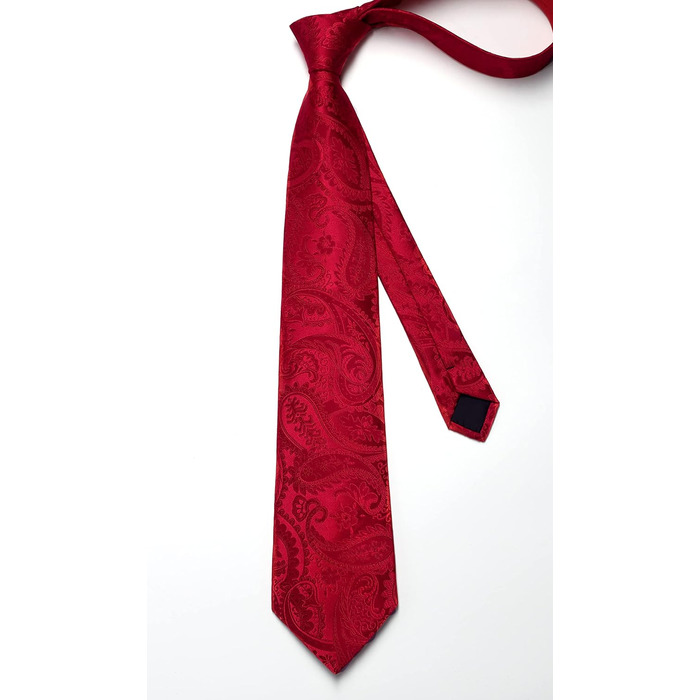Набір краваток та нагрудних хустинок Enlision для чоловіків: краватка з візерунком павароті, в клітинку, краватки-голки, нагрудна хустинка, набір для весілля та бізнесу - червоний колір