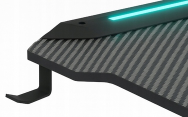 Ігровий комп'ютерний стіл з LED-підсвіткою, сучасний геймерський стіл, 140 см, чорний