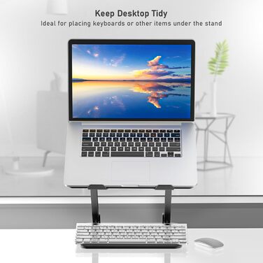 Adjustable Laptop Stand with Cooling Fan - Universal for 11-15 inch Laptops (MacBook Pro/Air, Dell, Samsung, HP) - Black