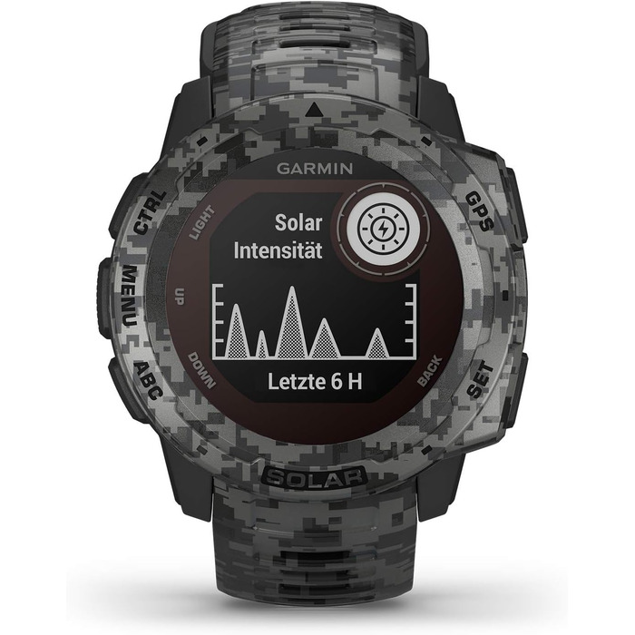 Garmin Instinct - водонепроникний GPS-годинник зі спортивними та фітнес-функціями. Вимірювання частоти серцевих скорочень на зап'ясті, фітнес-трекер та сповіщення зі смартфона. Різноманітні моделі (Instinct Solar Camo, Шкіряно-сірий)