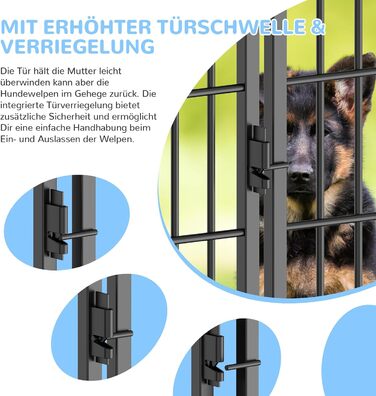 Клітка для цуценят, ігровий вольєр для собак, 65 x 80 см, металева, з дверцятами та засувом