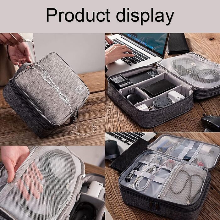 OliviaLiving Electronic Organizer, Jelly Comb Electronic Accessories Cable Organizer Bag Waterproof Travel Cable Storage Bag for Charging Cables Power Bank iPad
