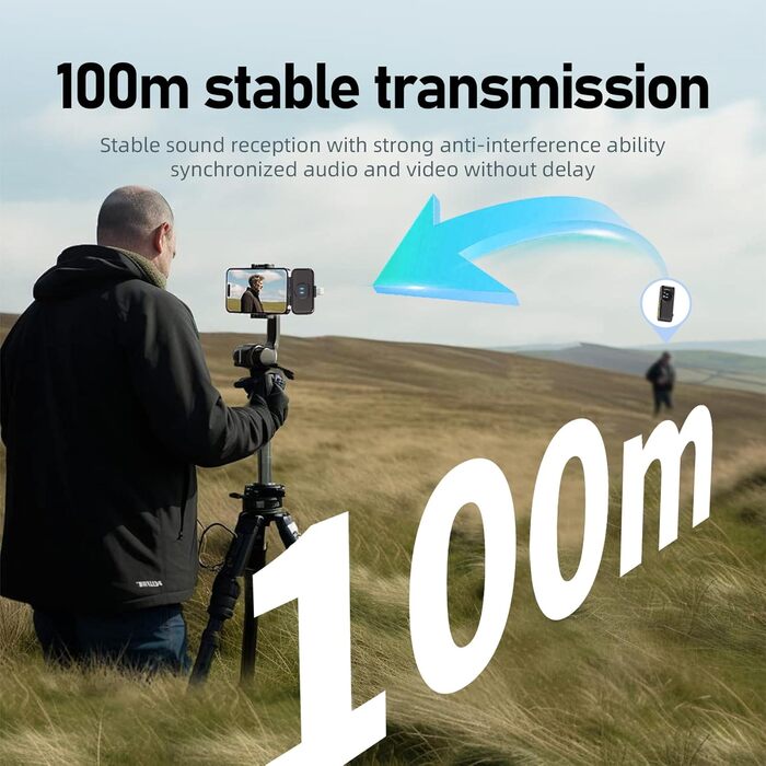 USB-C Беспроводной петличный микрофон 2-в-1 для iPhone, с шумоподавлением KI, мини-микрофон для видеоблогинга, видео, подкастов, интервью, TikTok, YouTube - Черный (2 TX + 1 RX) A5-Basic Black (2 в 1)