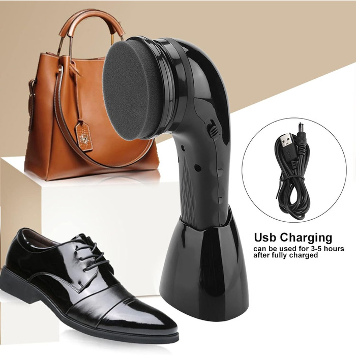 Natudeco Electric Shoe Polisher, Glove Brush, Portable Shoe Polisher, Multifunctional Leather Shoe Polisher, Leather Care Tool for Shoes, Bags